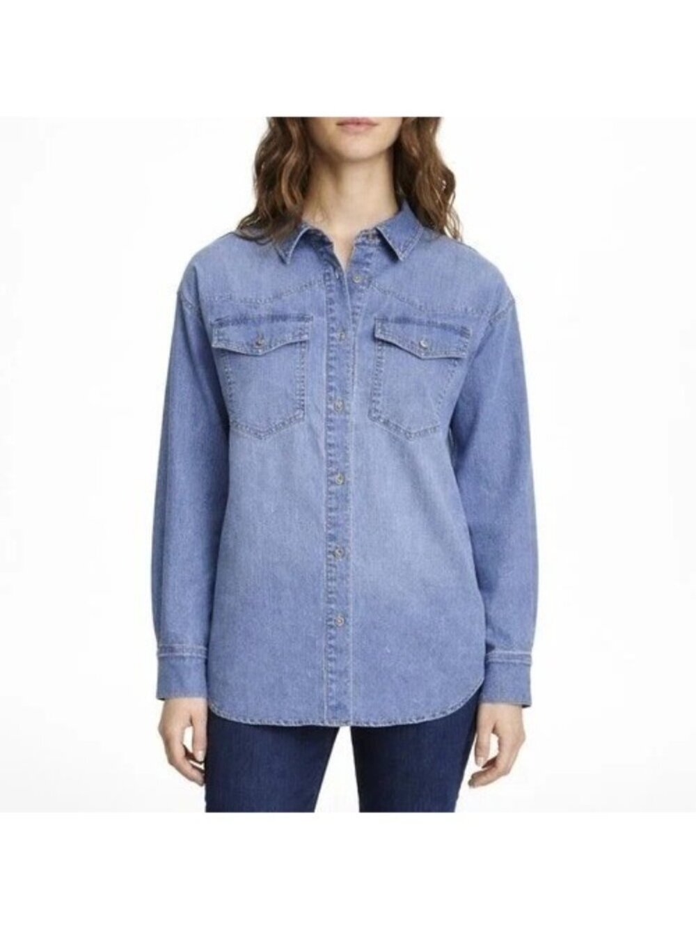 NWT  Gloria Vanderbilt Women's XL Denim Button-Up Shirt Jacket